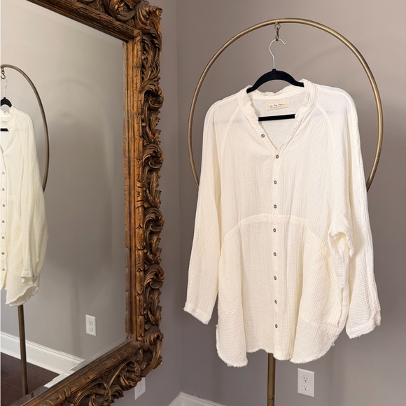 We The Free Tops - We The Free Lightweight Button-Front Gauze Top